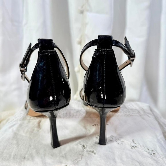 Vince Camuto Black Patent Ankle Strap Heels – Women's 8M / 38.5 - Picture 3 of 7